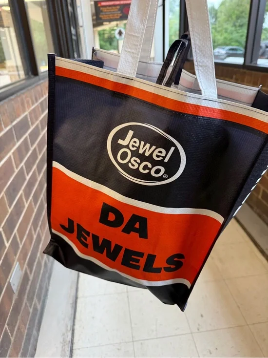 Show your Chicago! - (3) Da Jewels Bears Jewel Osco Reusable Bags Black & Orange