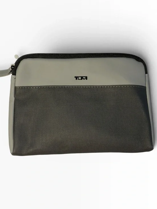 Tumi Zippered Two-Tone Gray and Light Gray Toiletry Pouch. NWT