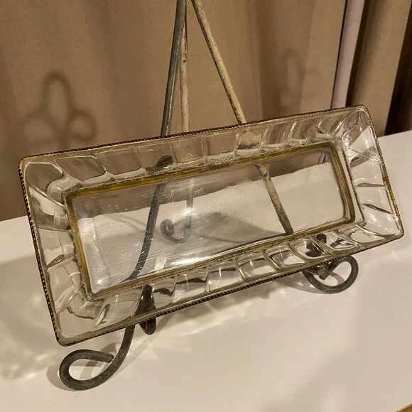 Vintage Lucite‎ Hollywood Regency Art Deco Tray 11x4.5 Repaired MCM