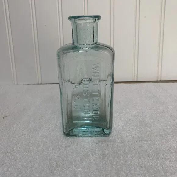 RARE Antique 1890s Whittemore Boston Mass Embossed Bottle 5.5” Backwards USA—ASU