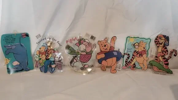 Vintage Disney Winnie the Pooh Color Clings Window Clings Lot of 7 Pooh...
