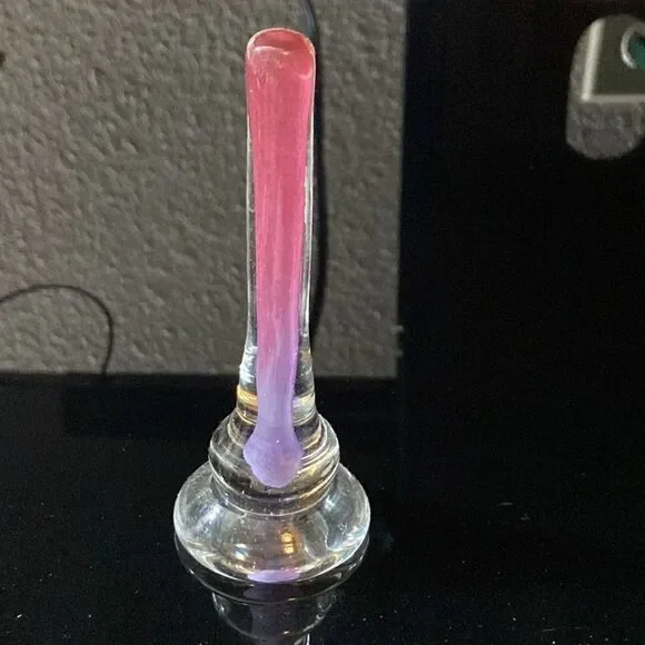 Ring Holder By Lukian Glass Studio Hand Blown By Elegant Pink Glass Ornament