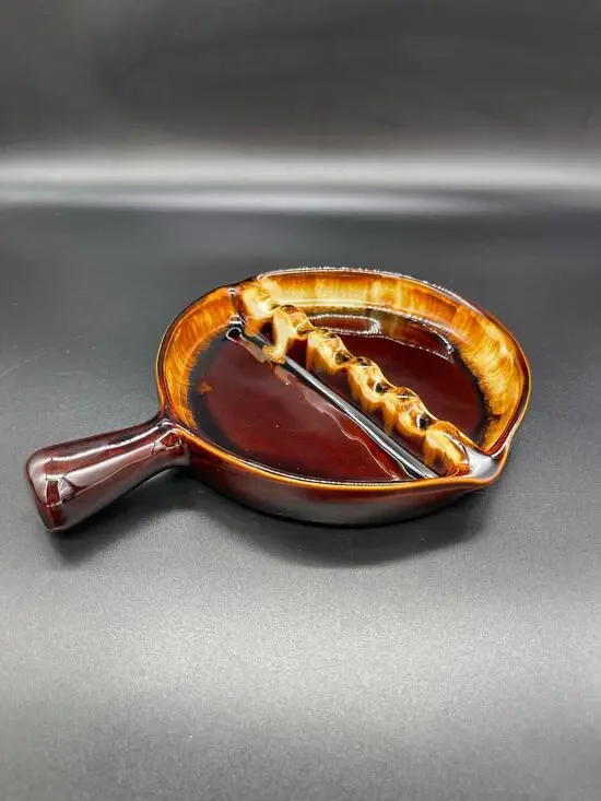Vintage Pfaltzgraff Brown Drip Glaze Skillet Ashtray AT32 USA