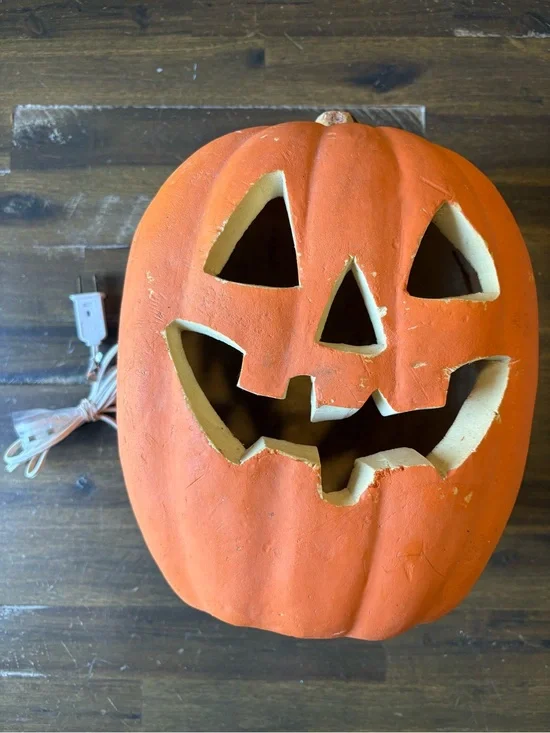 Vintage Gemmy Lighted Foam Blow Mold Jack O Lantern 90’s Y2K Halloween Pumpkin