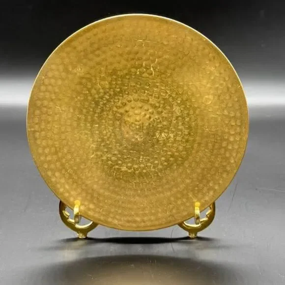 Vintage Hammered Brass Decorative Plate