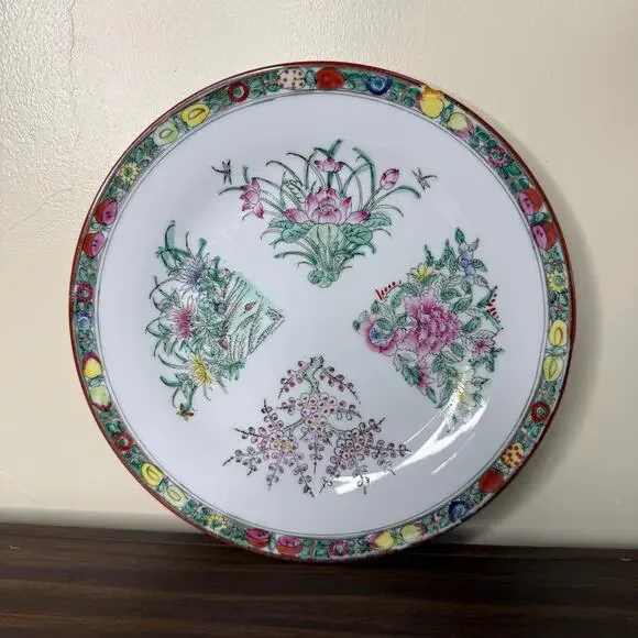 Antique Chinese Rose Medallion Plate