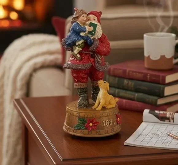 Home for the Holidays Visions of Santa 1898 Resin Santa Musical Figure 10