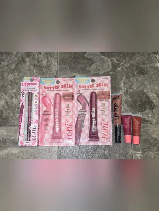 Lip Bundle - Ioni Butter Balm Lips, Lip Pencil, Tinted Lip Gloss + More BNIB