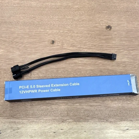 Agtray PCI-E 5.0 Sleeved‎ Extension Cable 12VHPWR 12+4 Pin 350mm Black