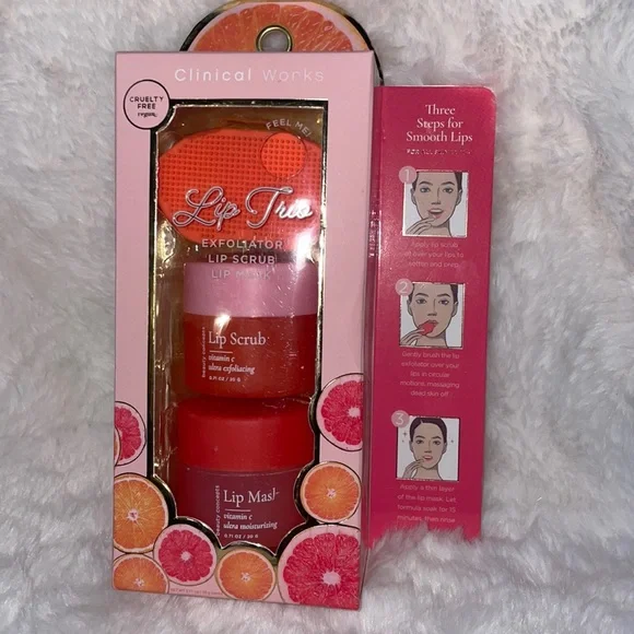 Clinical Works Lip Trio Vitamin C Lip Scrub Mask‎ and Exfoliator Set New