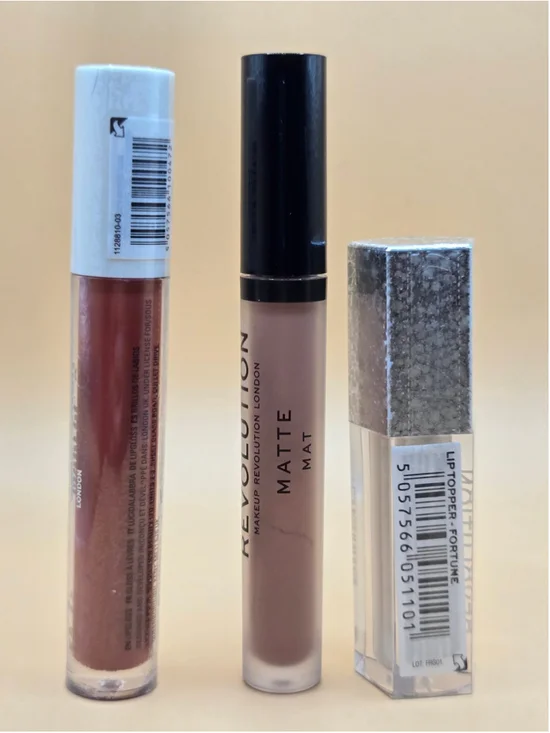 Revolution Beauty Lip Bundle - Matte Nude Lip, Fortune Topper & Captivated Gloss