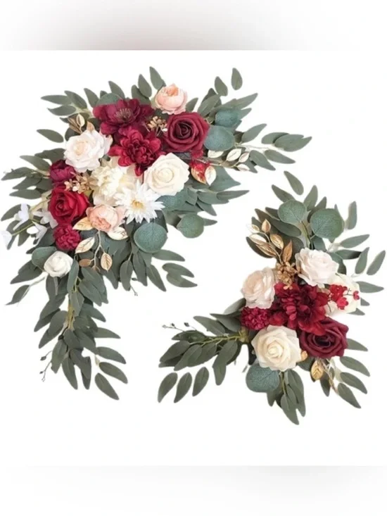 Elegant Wedding Sign Flower Swags - Set of 2