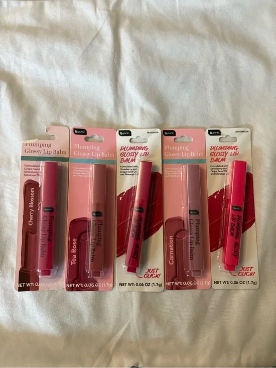 5 piece B pure plumping glossy lip balm