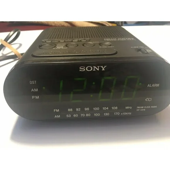 Sony Dream Machine AM FM Alarm Clock Radio Model ICF-C218 Tested/Works‎