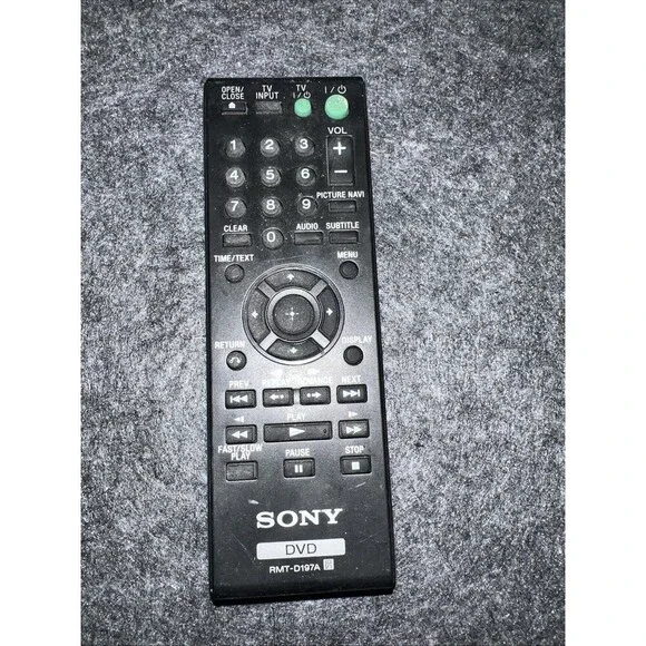 Sony OEM Remote Model RMT-D197A For DVP-SR210P/DVP-SR510H DVD Players