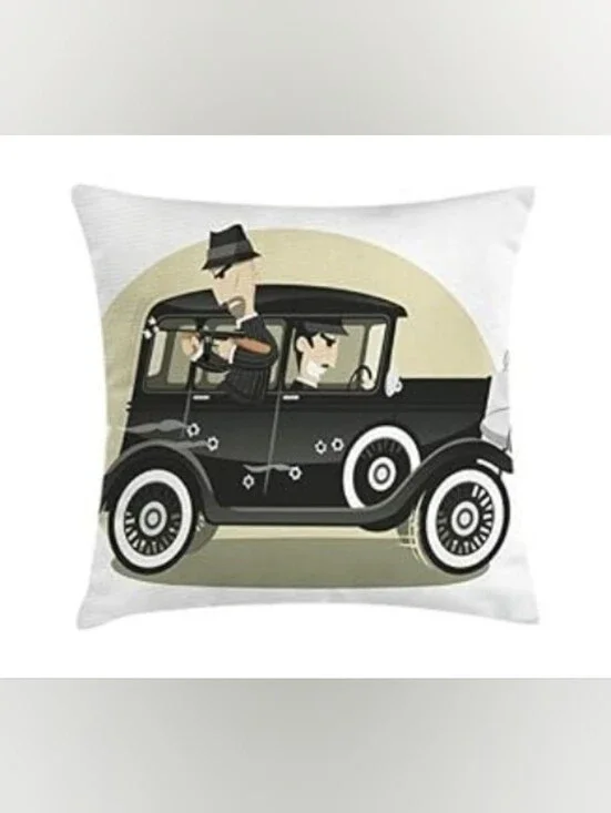 Vintage Gangster Car Pillow Cover