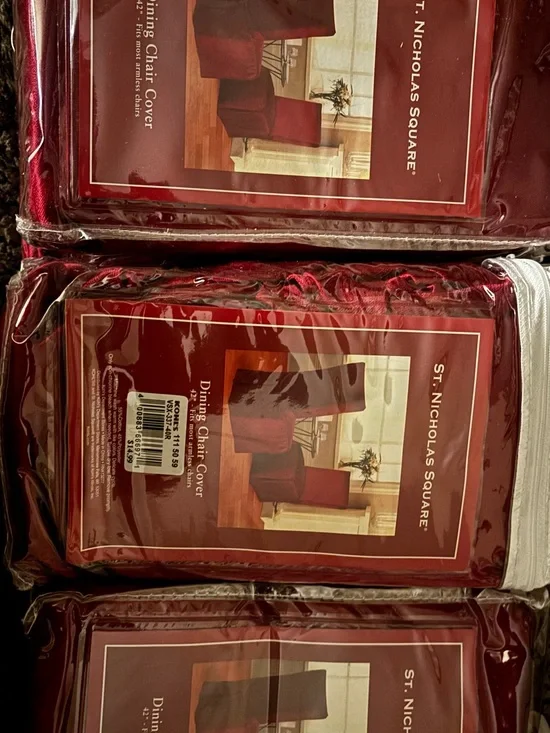 6 St. Nicholas Square Burgundy Dining Chair Covers burgundy New Elegant Dining