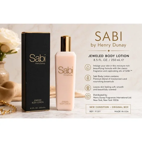 Henry Dunay Sabi Jeweled‎ Body Lotion 8.5 oz 250 ml New in Box Luxury Fragrance