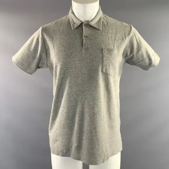 RALPH LAUREN Size M Grey Cotton Polo Short Sleeve Shirt