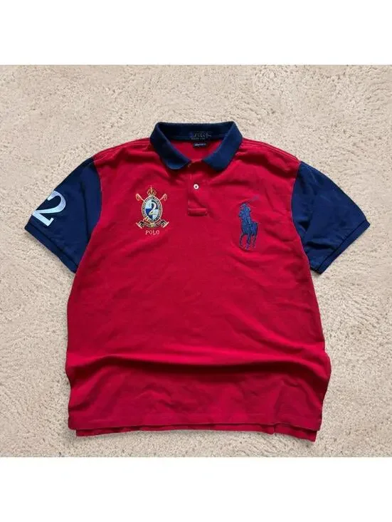 Crazy fire Y2K chief Keef big pony Polo Ralph Lauren shirt.