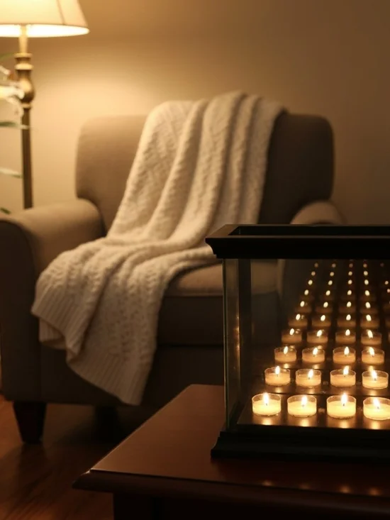 Beautiful Candle PartyLite Black Metal & Clear Glass Rectangle Tea Lights.