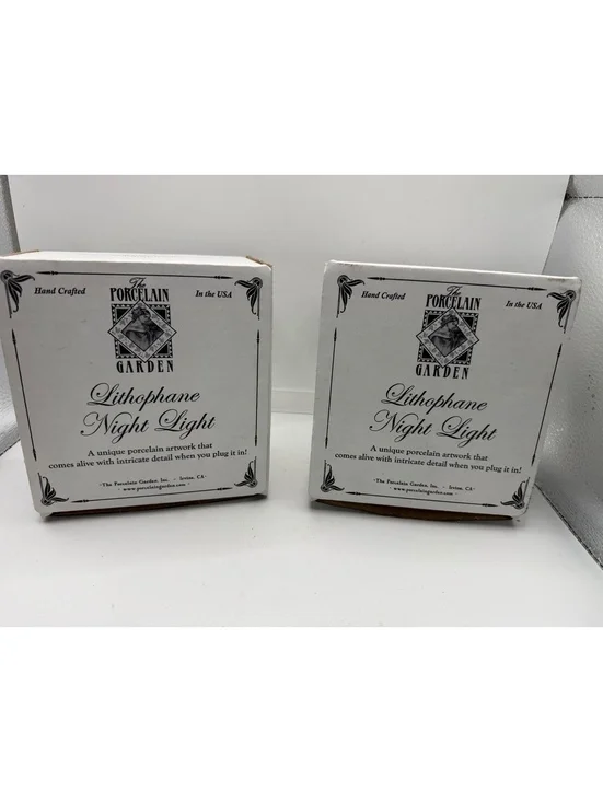 The Porcelain Garden Lithophane Night Light Set of 2