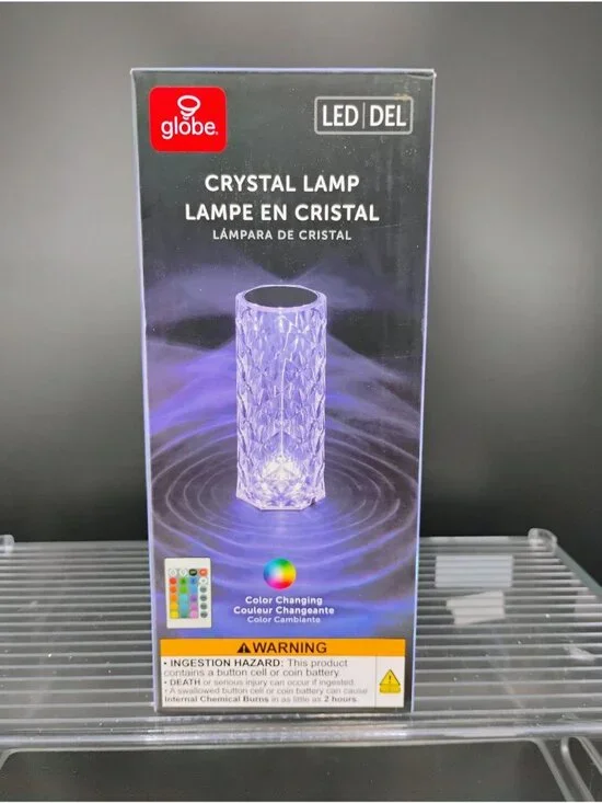 Crystal LED Color Changing Touch Lamp W/ Remote 16 Light Options