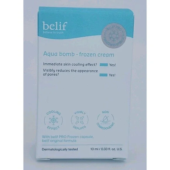Belif Aqua Bomb Frozen Cream 10ml/0.33fl.oz. Travel Size New In Box