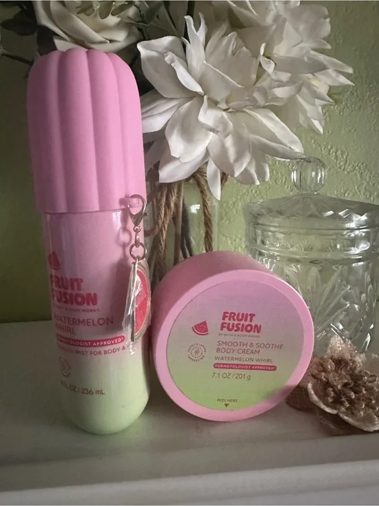 Watermelon Whirl Body Mist & Cream Set - Pink/Green