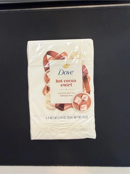 Dove HOT COCOA SWIRL Beauty Bar Soap 4 Pack Holiday Limited Edition Soap