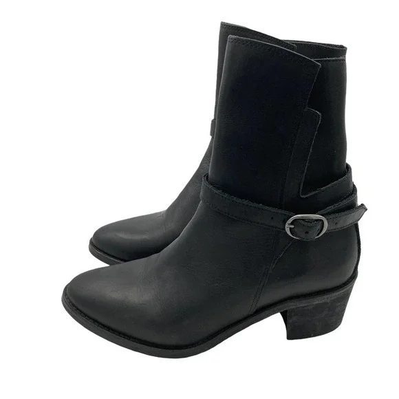 all saints buckled jodhpur leather ankle boots