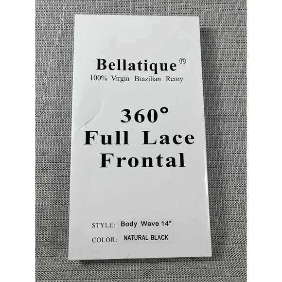 bellatique 100% Virgin Brazilian Remy 360' Full Lace‎ Frontal Natural Black 14