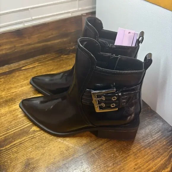 Wild‎ Fable Black Pointed Toe Buckle Ankle Boots Size 7