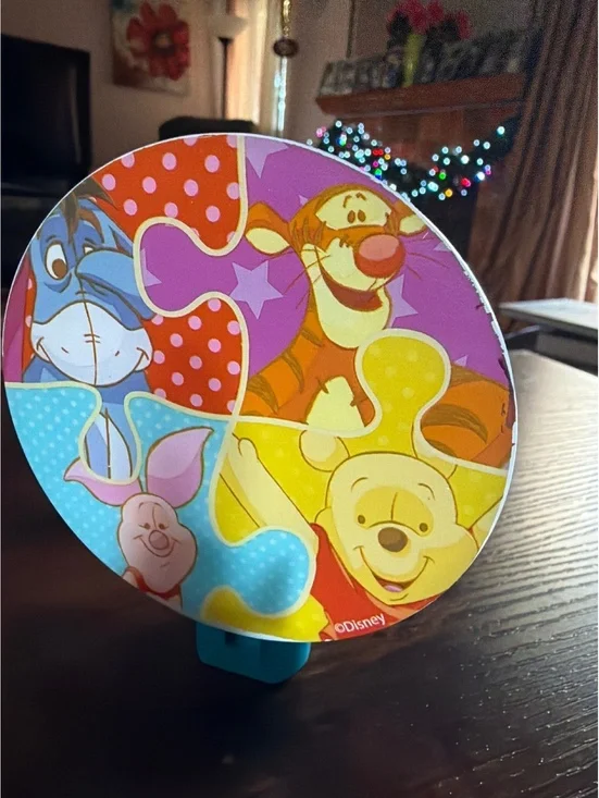 Disney Winnie the Pooh Night Light Plug-In with Character Puzzle Design