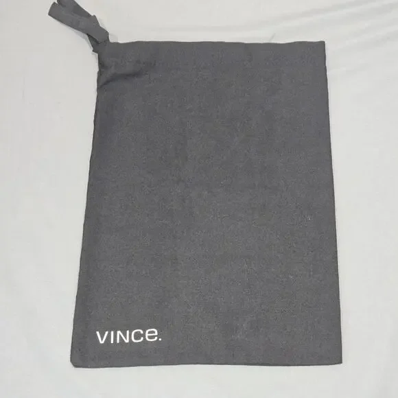 Vince Black Flannel Cotton Drawstring Dust Bag Small Shoe Pouch 14x10