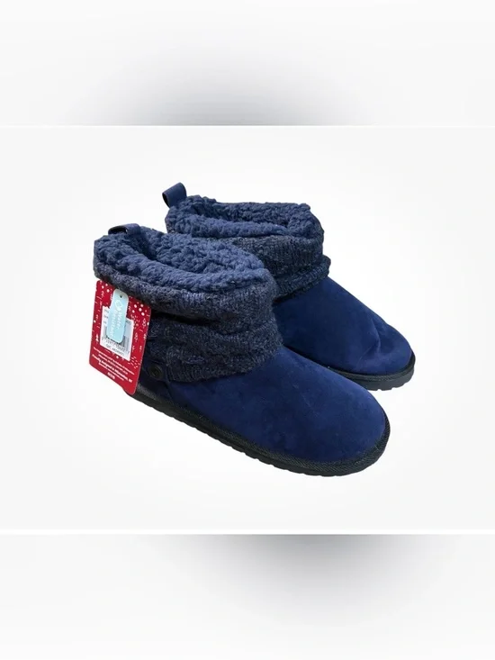 MUK LUKS Laurel Sweater Boot Navy Size 10
