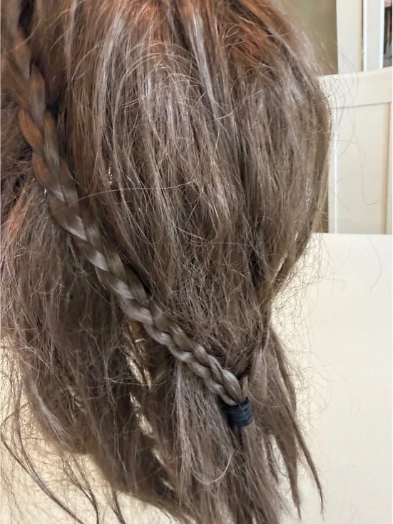 Brown Synthetic wig with Braided Detail #halloween #costume