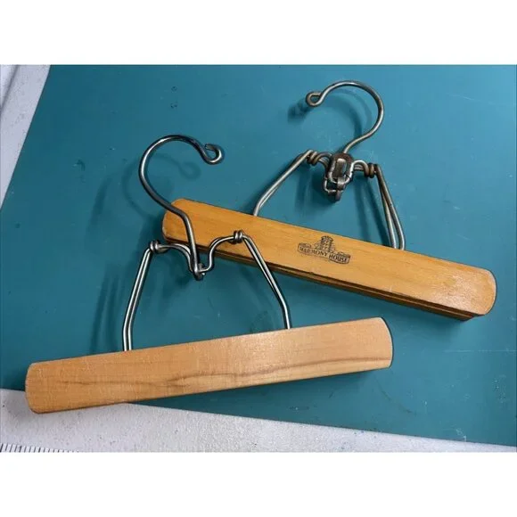 VTG Wooden‎ Pant Skirt Hangers Lot Of 2