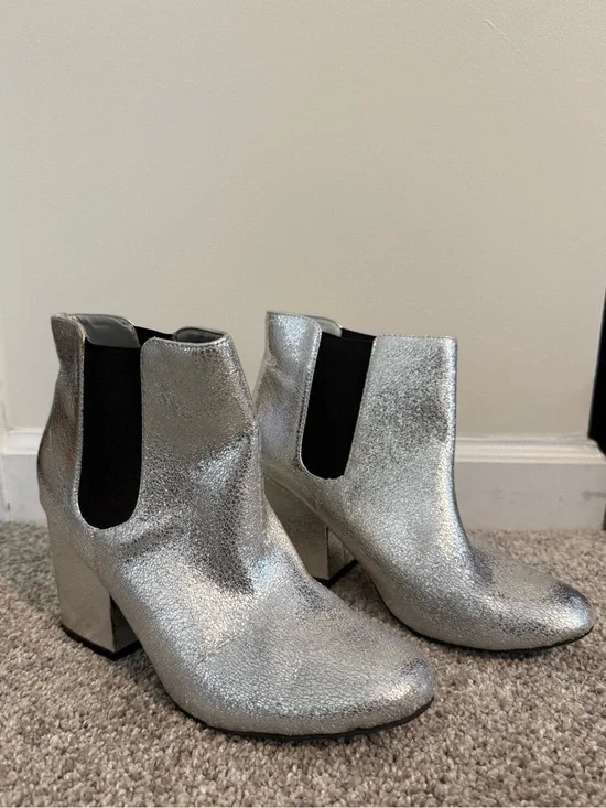 silver ankle boots
