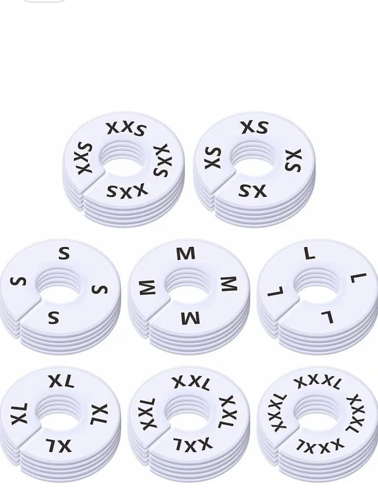 Generic White Garment Size Dividers - Pack of 40