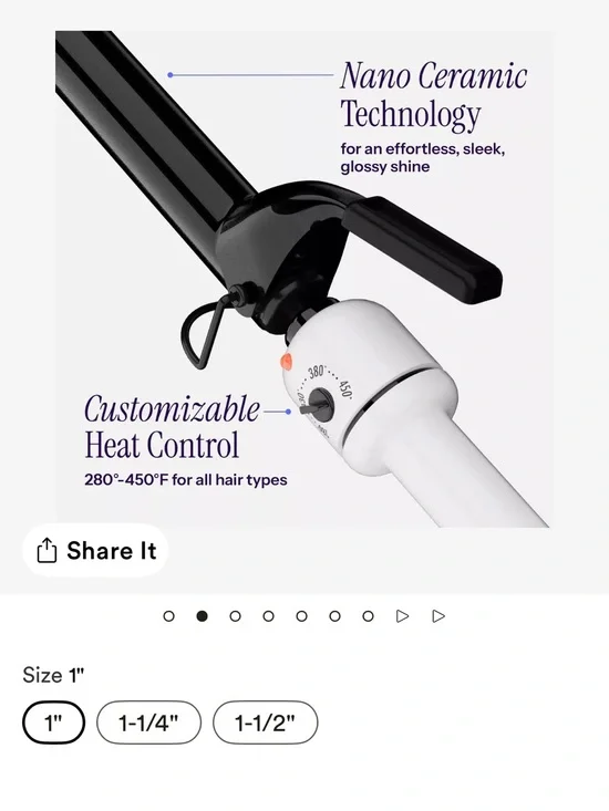Hot Tools White & Black Nano Ceramic Curling Iron - 1 Inch Barrel