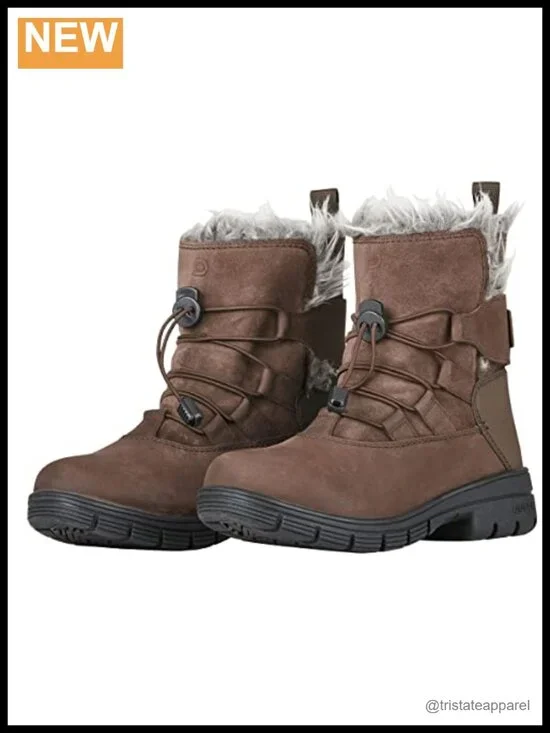 Dublin Women's Leather Equestrian Boots Waterproof Faux Fur Ankle