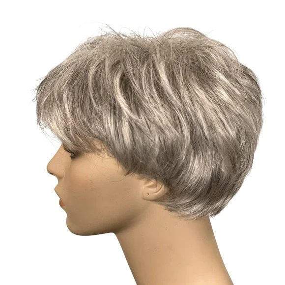 Envy Shari Wig Women Medium Gray Short‎ Pixie Layered Synthetic