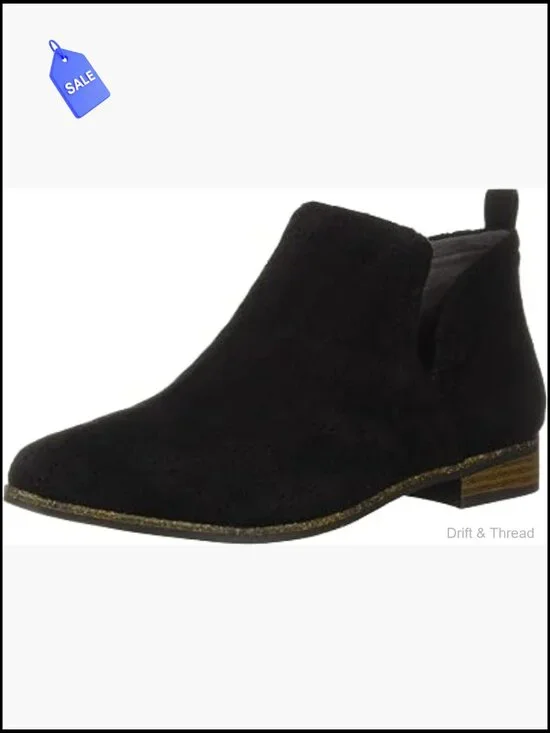 Women's Ankle Booties Slip On Low Heel Comfort Boots Round Toe Fall