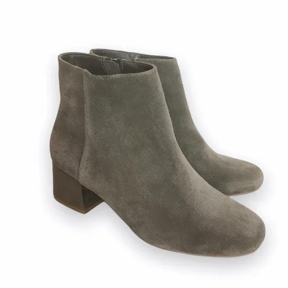Kenneth Cole Womens Size 6 6M Dark‎ Taupe Brown Tan Suede Leather Ankle Boots