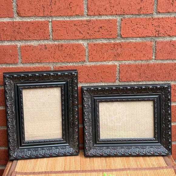 Black Ornate Vintage Picture Frames Set Of 2 For 5x7 Photos Decorative Scolls
