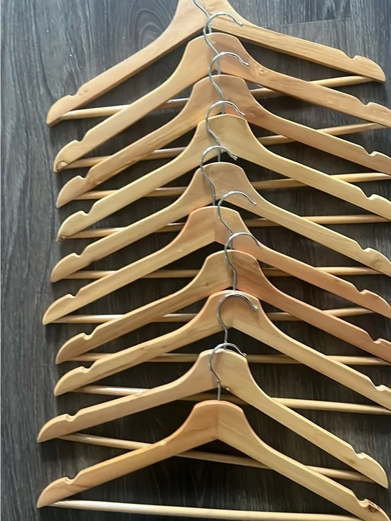 Wooden Suit Hangers - Natural Finish (Set)