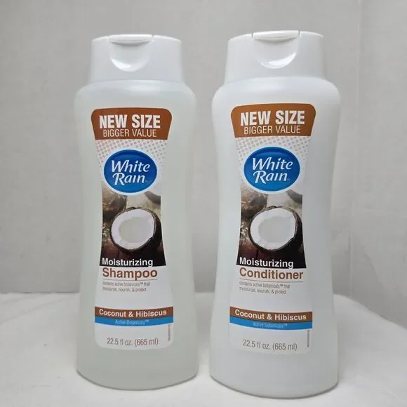 White Rain Moisturizing Shampoo & Conditioner Pair Coconut & Hibiscus 22.5 fl oz