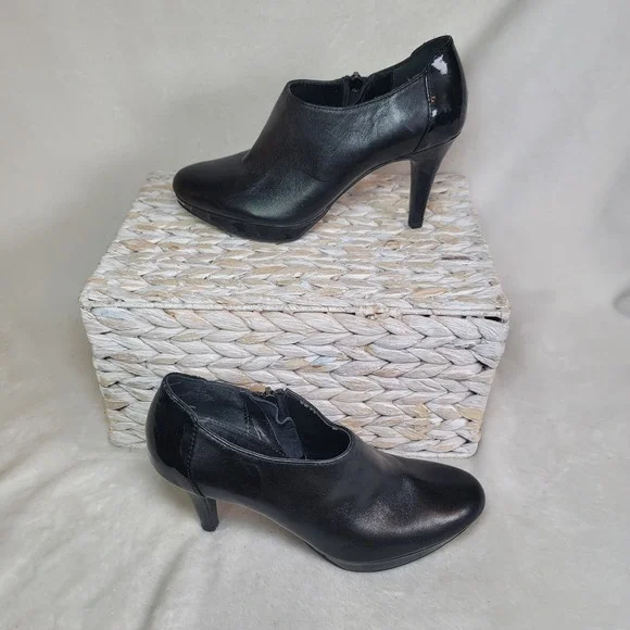 Bandolino Black Whimsigoth Heel Booties Clubwear Party Retro Going Out 6M Witchy