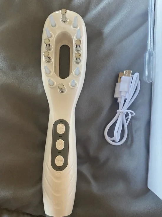 White Portable Electronic Scalp Massager with USB Charging